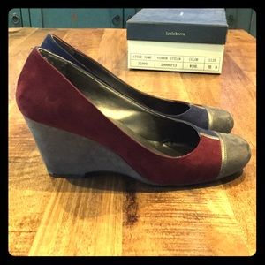 Liz Claiborne suede wedges, size 10